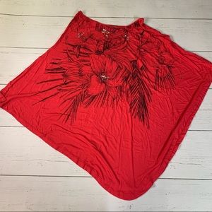 Express Red Size Large Off the Shoulder Dress